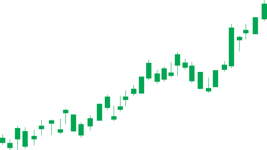 Green bullish stock chart candlestick